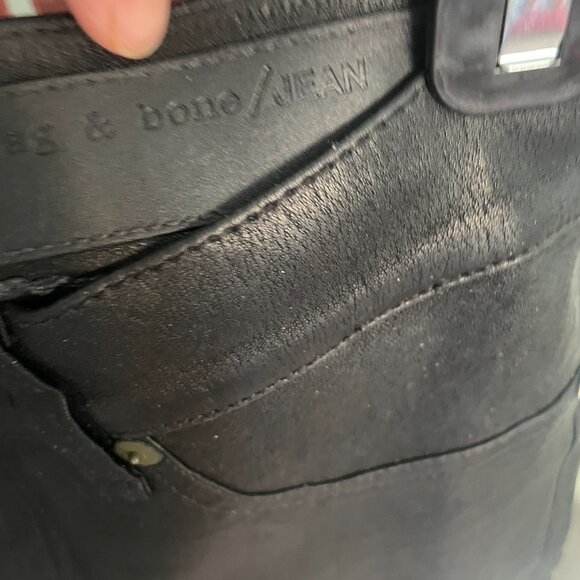 Rag and Bone Black Lambskin Leather Pants size 29 - Picture 2 of 5